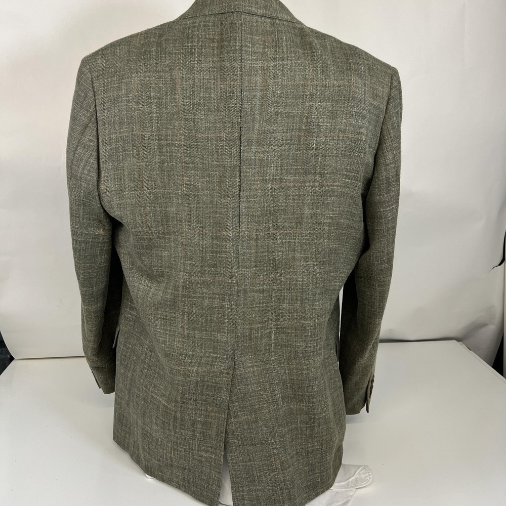 Brooks Brothers Fitzgerald Silk Linen E Thomas  43R Gray Herringbone Sport Coat - Picture 6 of 16